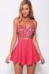 Sexy Magenta Cut-out Romper